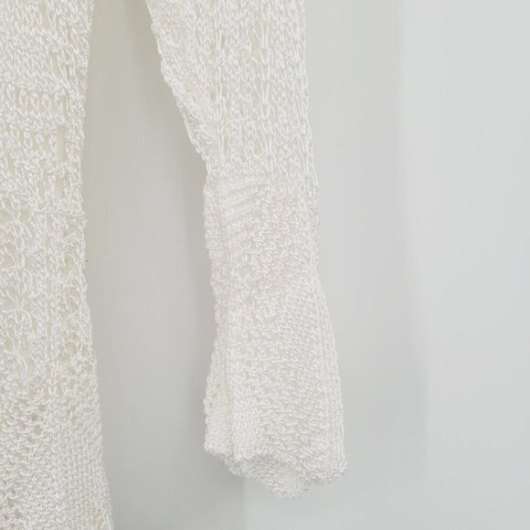 Emma James Ecru Crochet Lace Fishnet Sweater - Picture 6 of 8